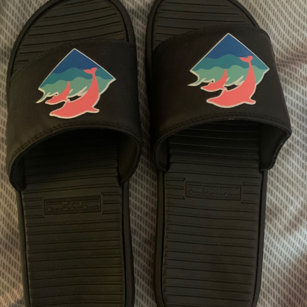Pink + Dolphin Sandals Sz 11 NWOT